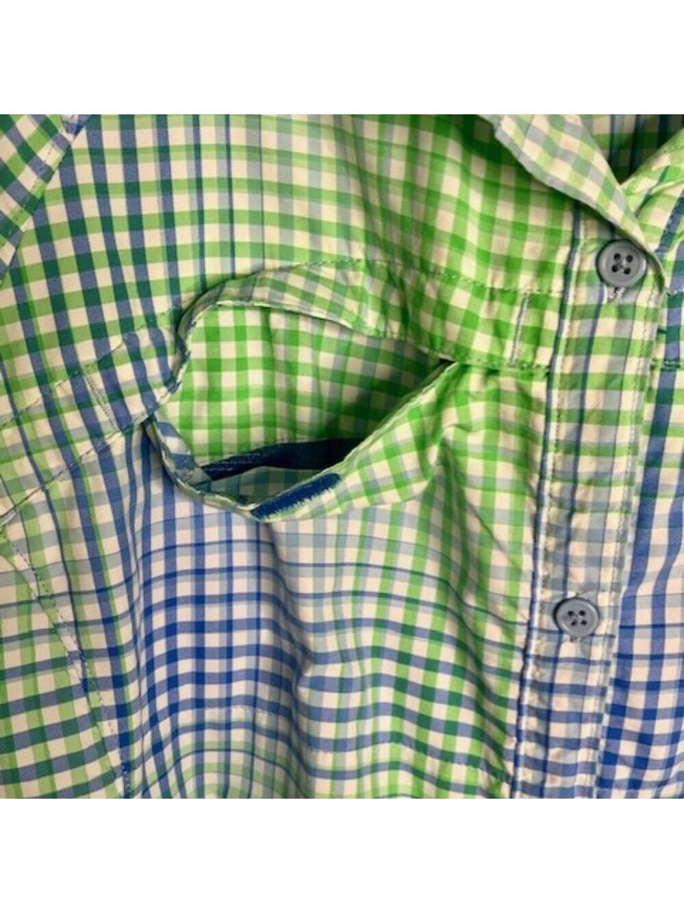 Columbia Silver Ridge Checked Shirt Roll Up Omni Shade - Green/Blue/White - XL - Picture 9 of 12